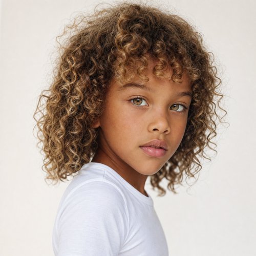 AI kid model studio portrait